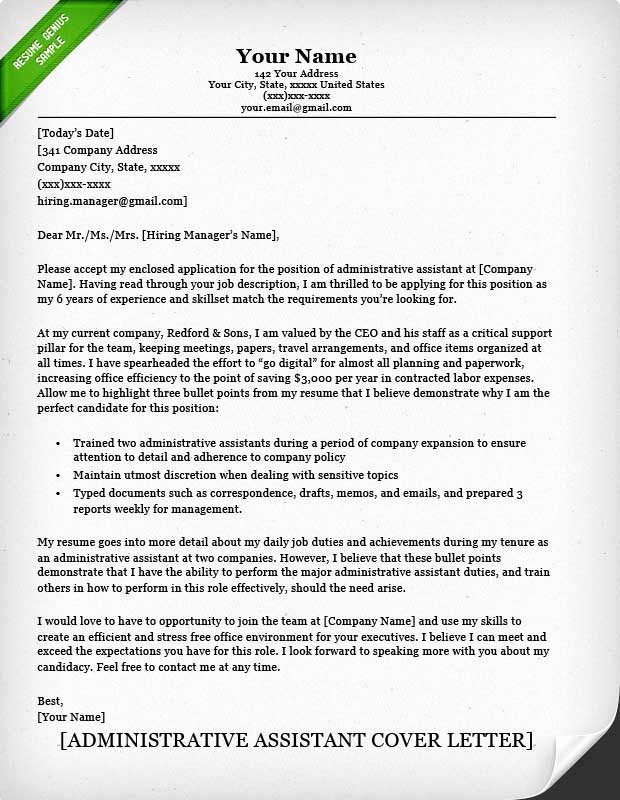 Cover Letter Templates for Resumes Beautiful Administrative assistant &amp; Executive assistant Cover