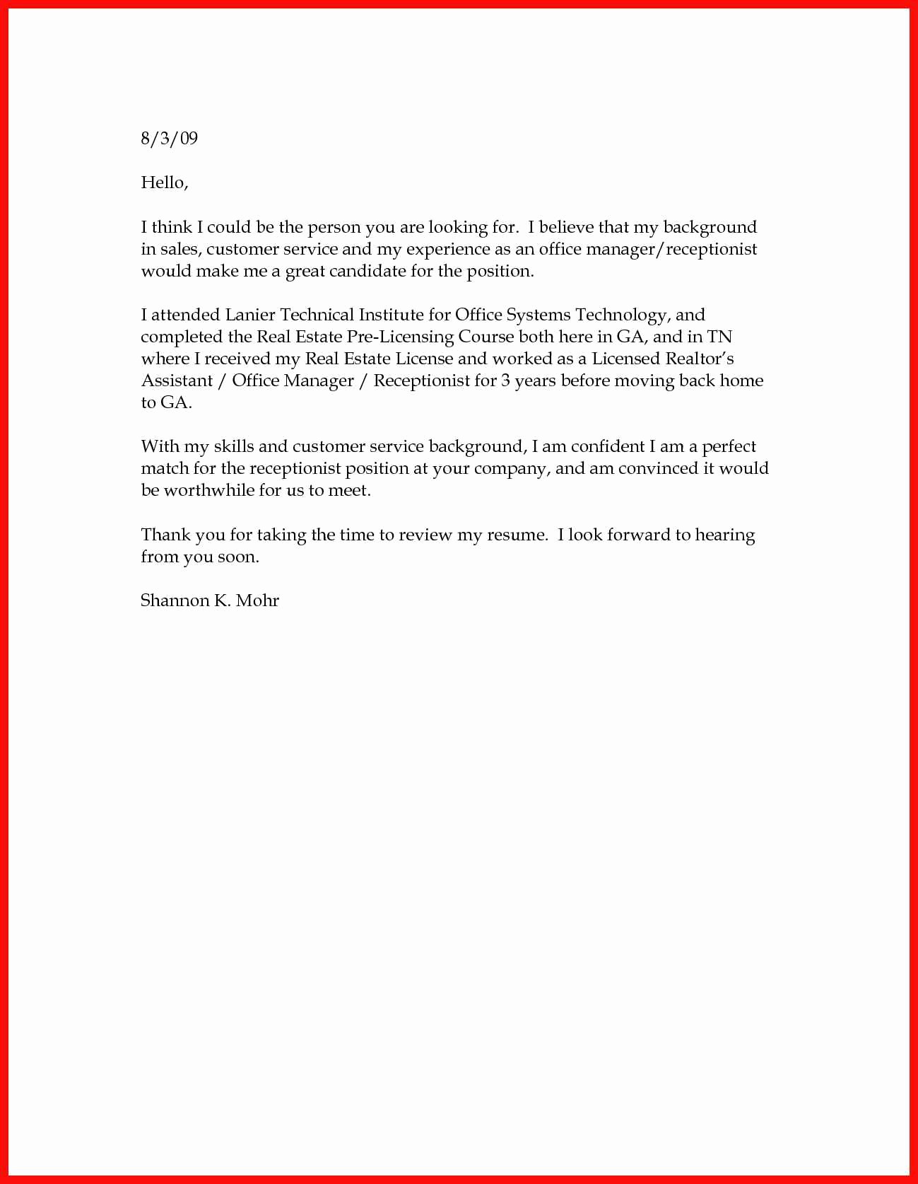 Cover Letter Templates for Resumes Beautiful Basic Cover Letter Sample