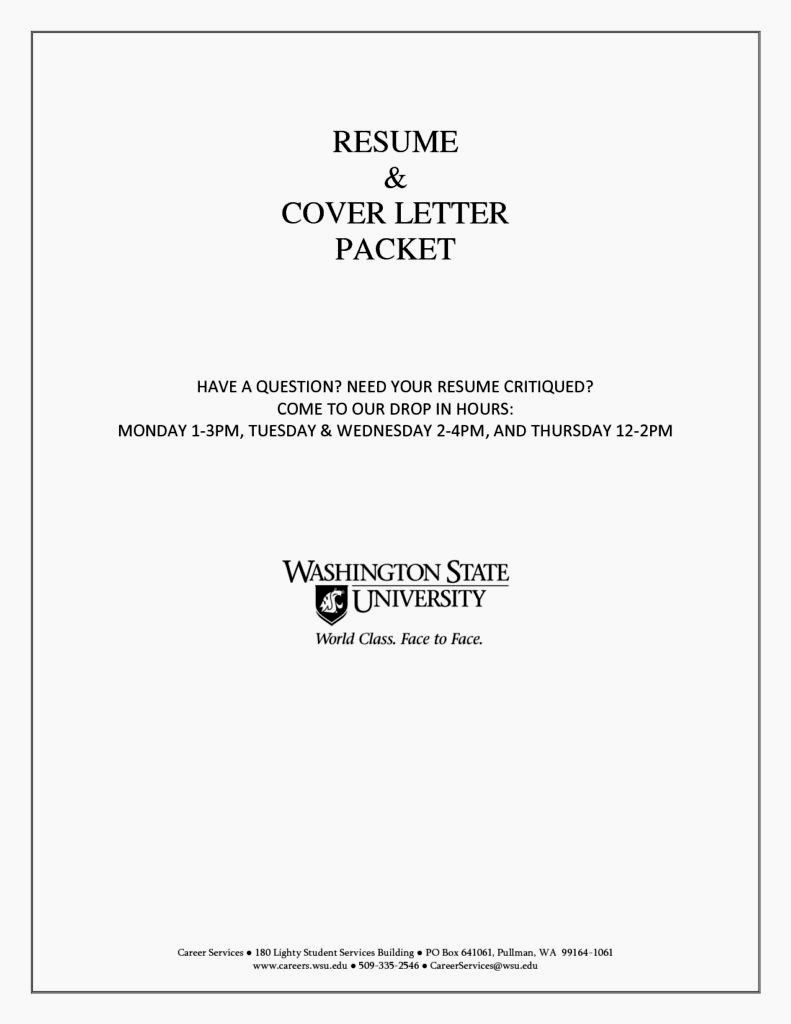 example cover page of resume