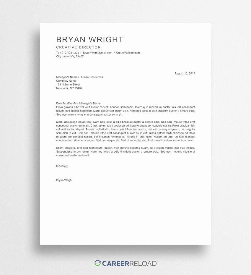 Cover Letter with Photo Template Elegant Free Cover Letter Templates for Microsoft Word Free Download