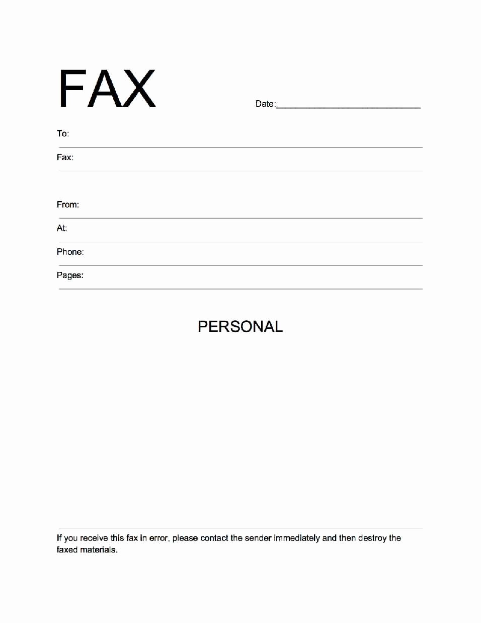 Cover Page for A Fax Luxury Personal Fax Cover Sheet Template