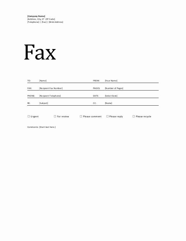 Cover Page for A Fax New Fax Cover Sheet