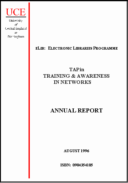 Cover Page for A Report Luxury Tapin Annual Report 1996