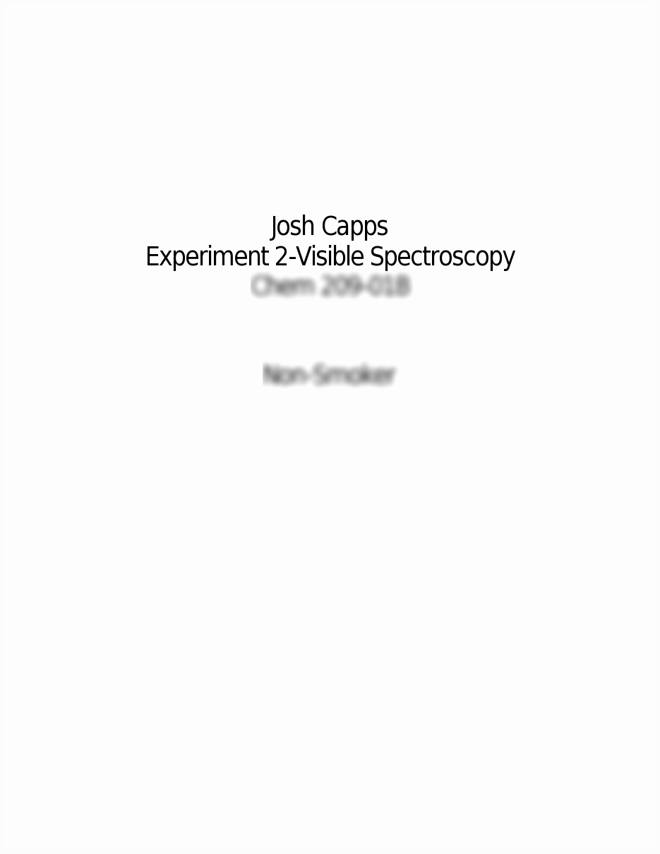 Cover Page for A Report New Lab Report 2 Cover Sheet Josh Capps Experiment 2 Visible