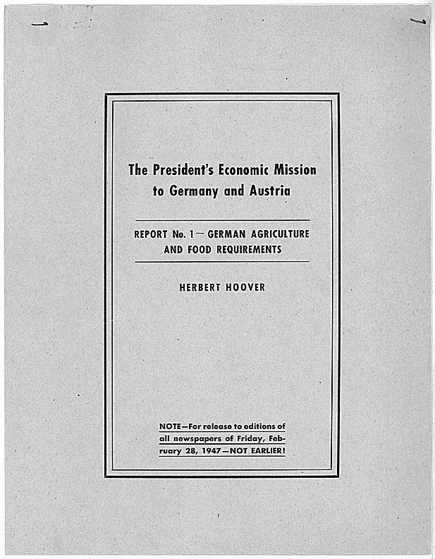 Cover Page for A Report Unique File Hoover Report 1 Cover Page