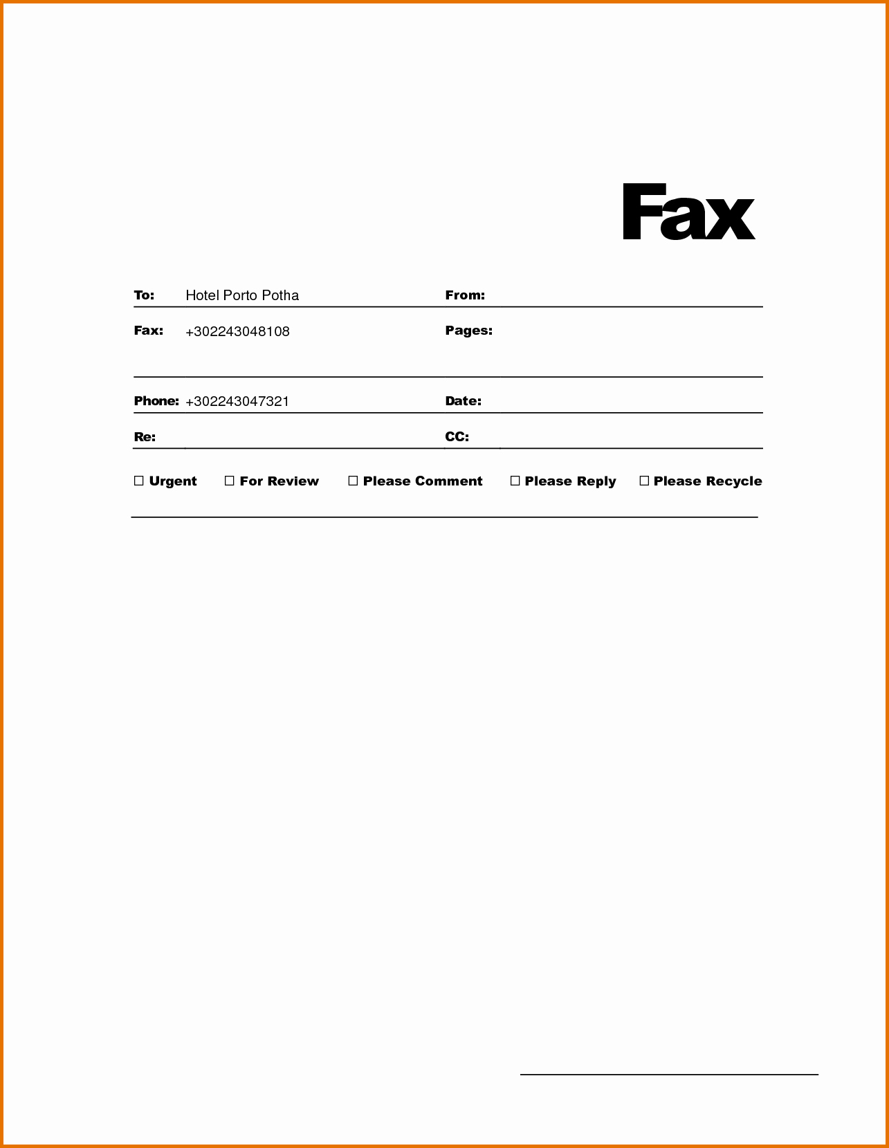 Cover Sheet for A Fax Awesome Fax Cover Sheet Word Template Image Collections Template