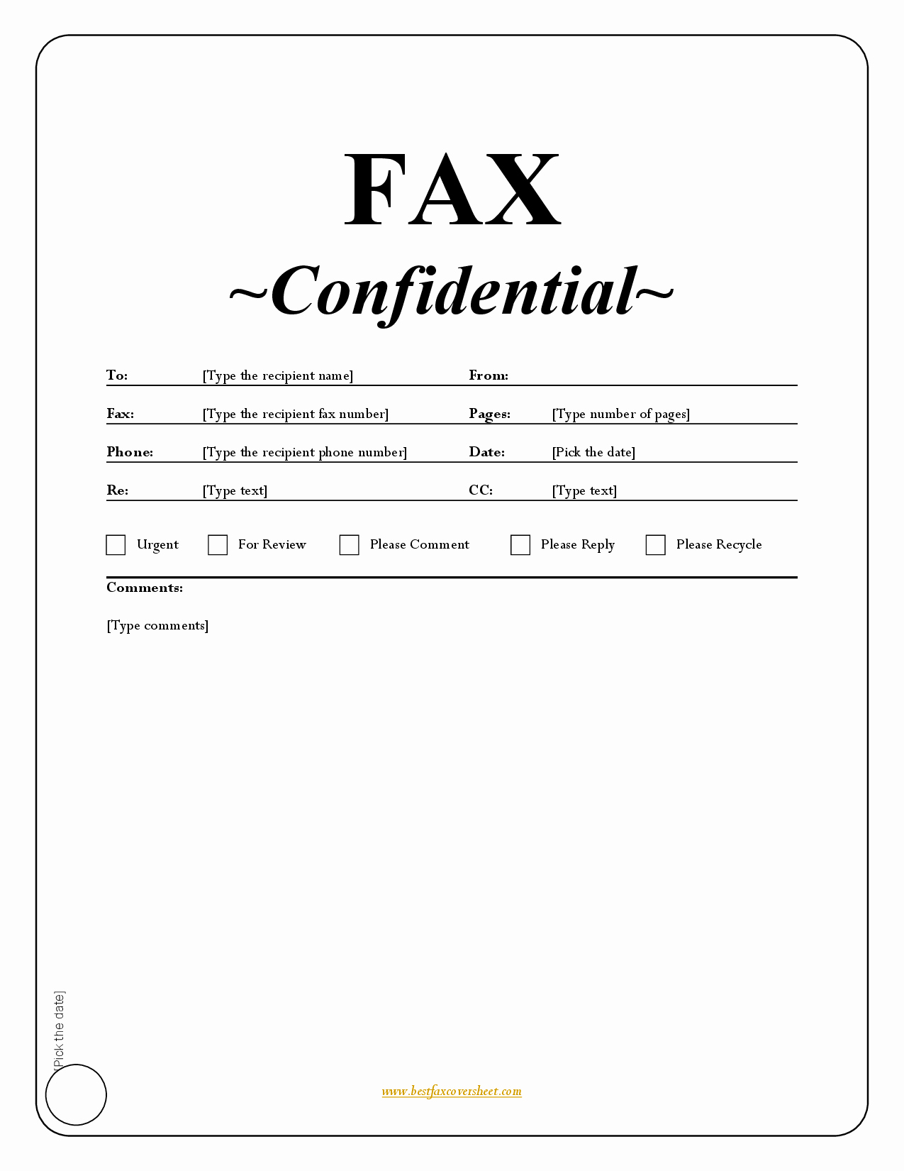 Cover Sheet for A Fax Fresh Printable Fax Cover Sheet with Confidentiality Statement
