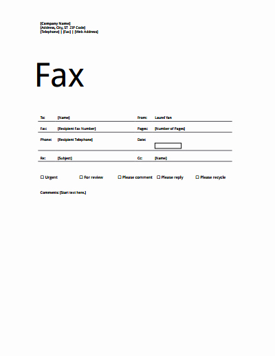 Cover Sheet for Fax Example Unique Generic Fax Cover Sheet Template Download Create Edit