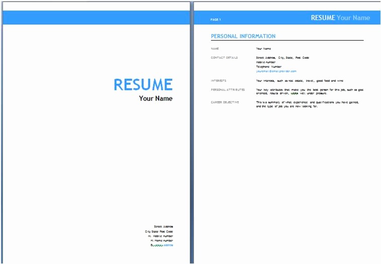 Cover Sheet Template for Resume Unique Australian Resume Templates