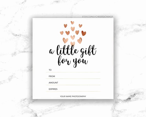 Create A Gift Certificate Free Fresh Printable Rose Gold Hearts Gift Certificate Template
