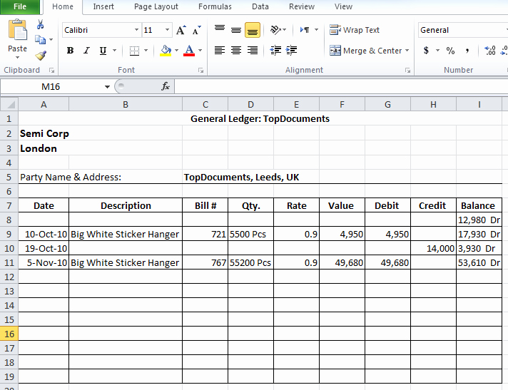 Create A Ledger In Excel Awesome General Ledger format In Excel Free Download