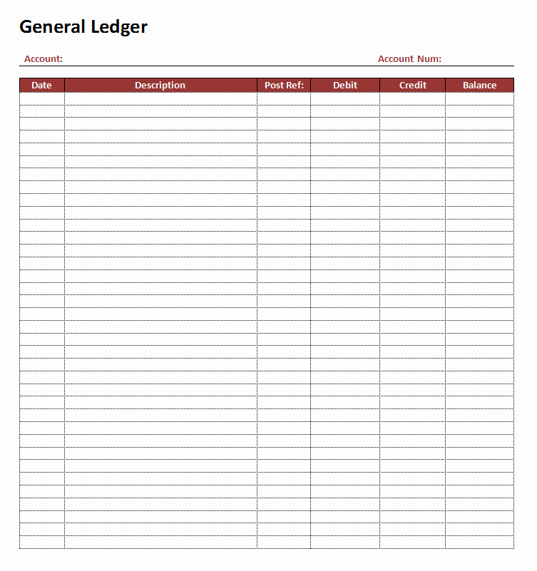 Create A Ledger In Excel Awesome top 5 Free General Ledger Templates Word Templates