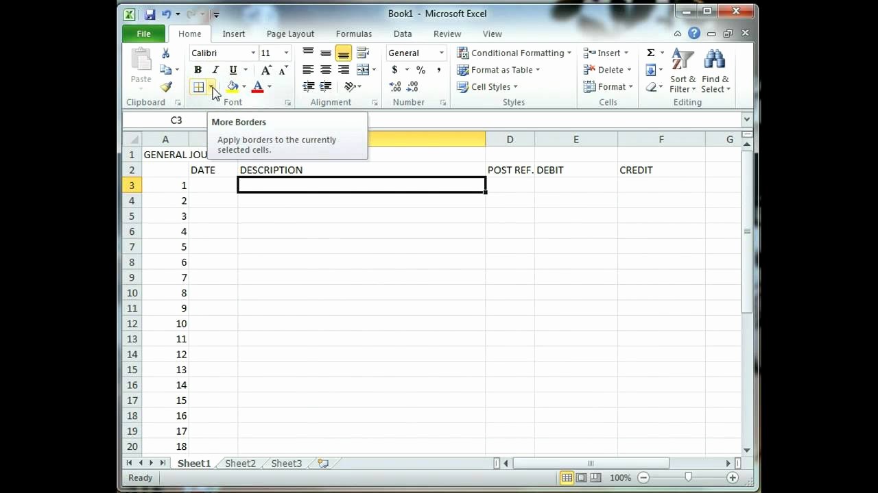 Create A Ledger In Excel New Excel Tutorial Creating A General Ledger
