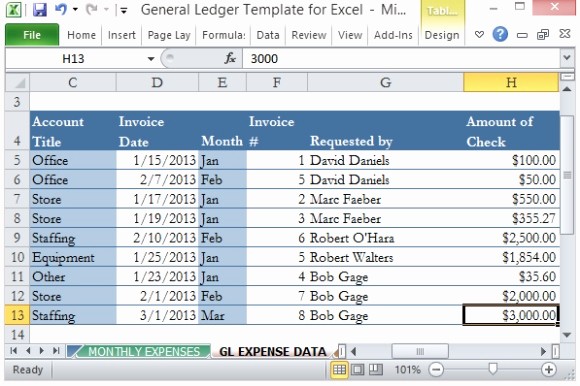Create A Ledger In Excel New General Ledger Template for Excel
