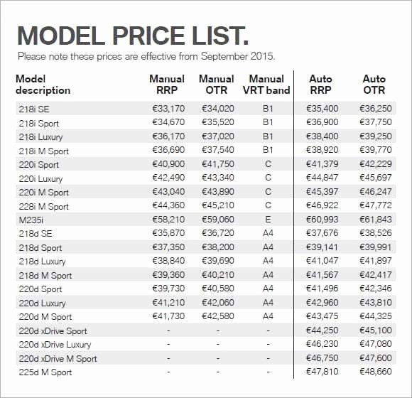 Create A Price List Template Lovely 5 Free Price List Templates Excel Pdf formats