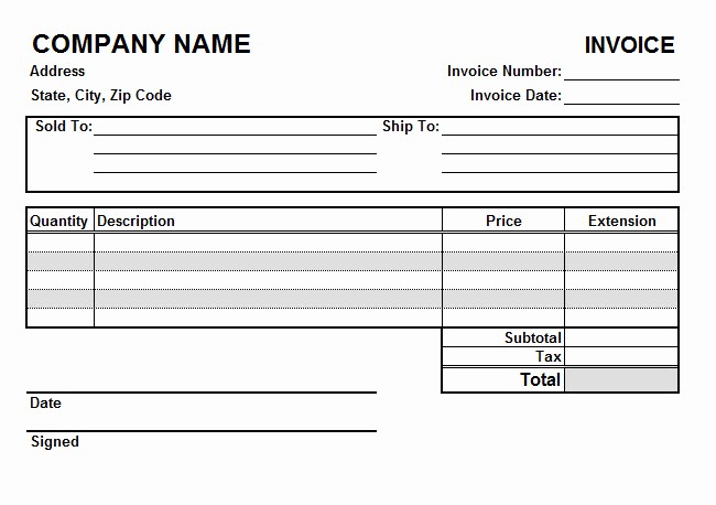Create Invoice Template In Excel Awesome Create Excel Invoice Template
