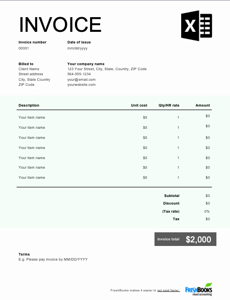 Create Invoice Template In Excel Beautiful Free Excel Invoice Template Download &amp; Customize