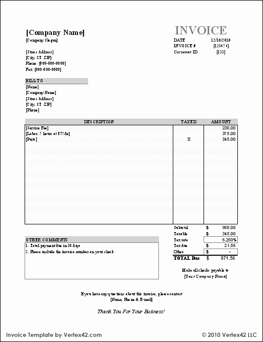 Create Invoice Template In Excel Beautiful Free Invoice Template for Excel