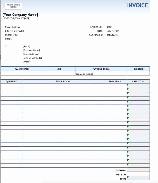Create Invoice Template In Excel Beautiful Free Service Invoice Template Excel Pdf