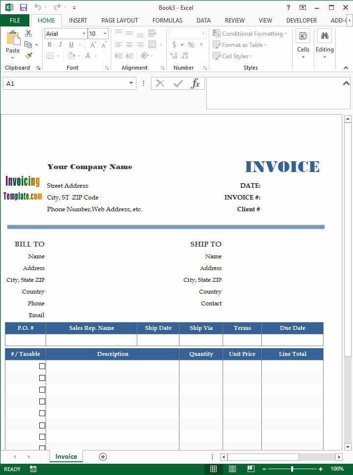 Create Invoice Template In Excel Unique Invoice Templates Excel Invoice Manager
