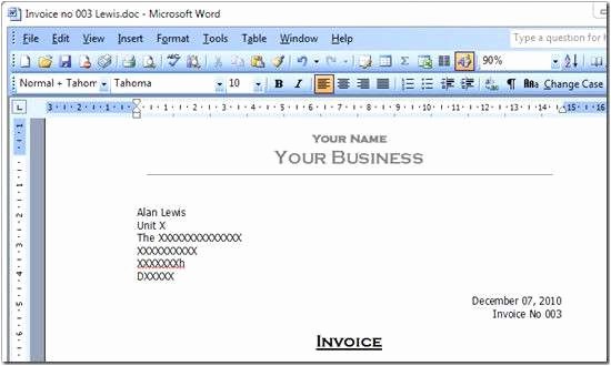 Create Invoice Template In Word Beautiful Create An Invoice In Microsoft Word Onlineblueprintprinting
