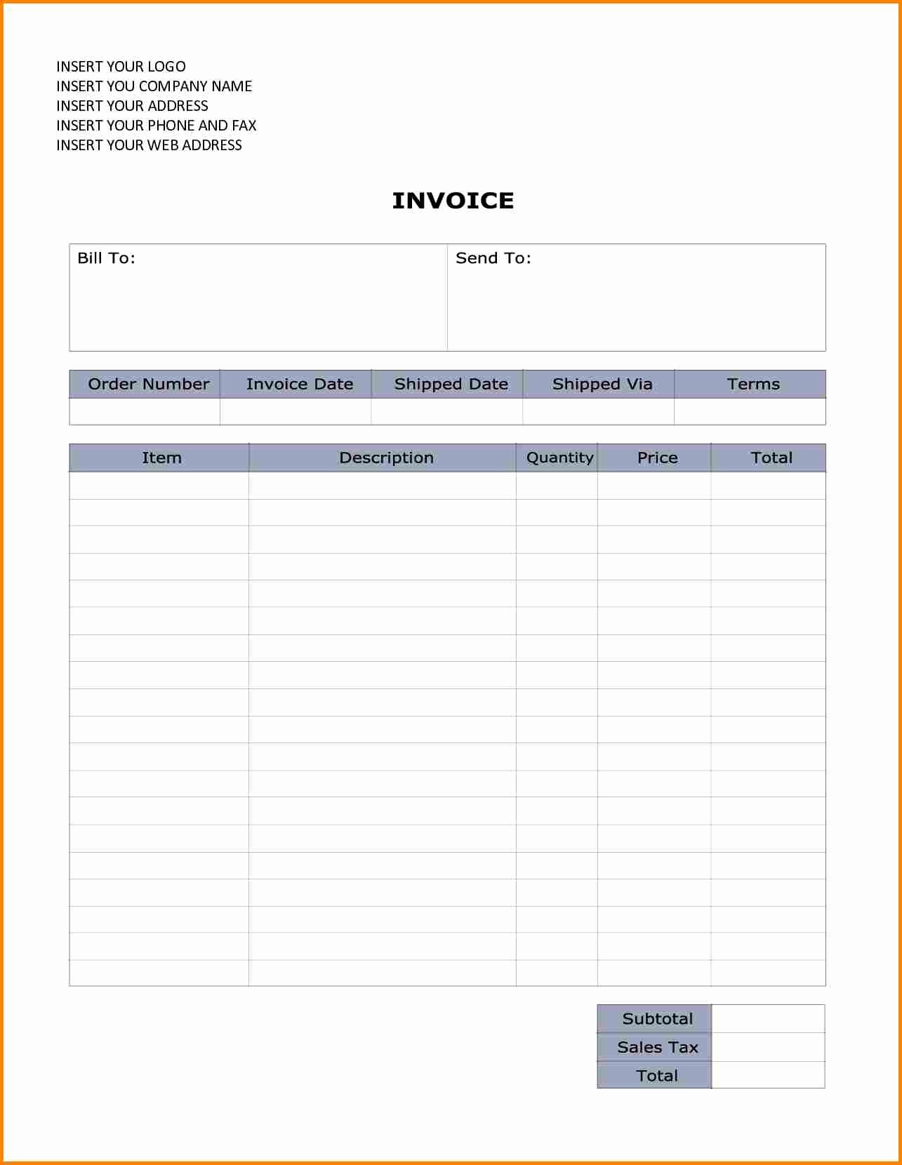 Create Invoice Template In Word Best Of 6 Billing format In Word Free