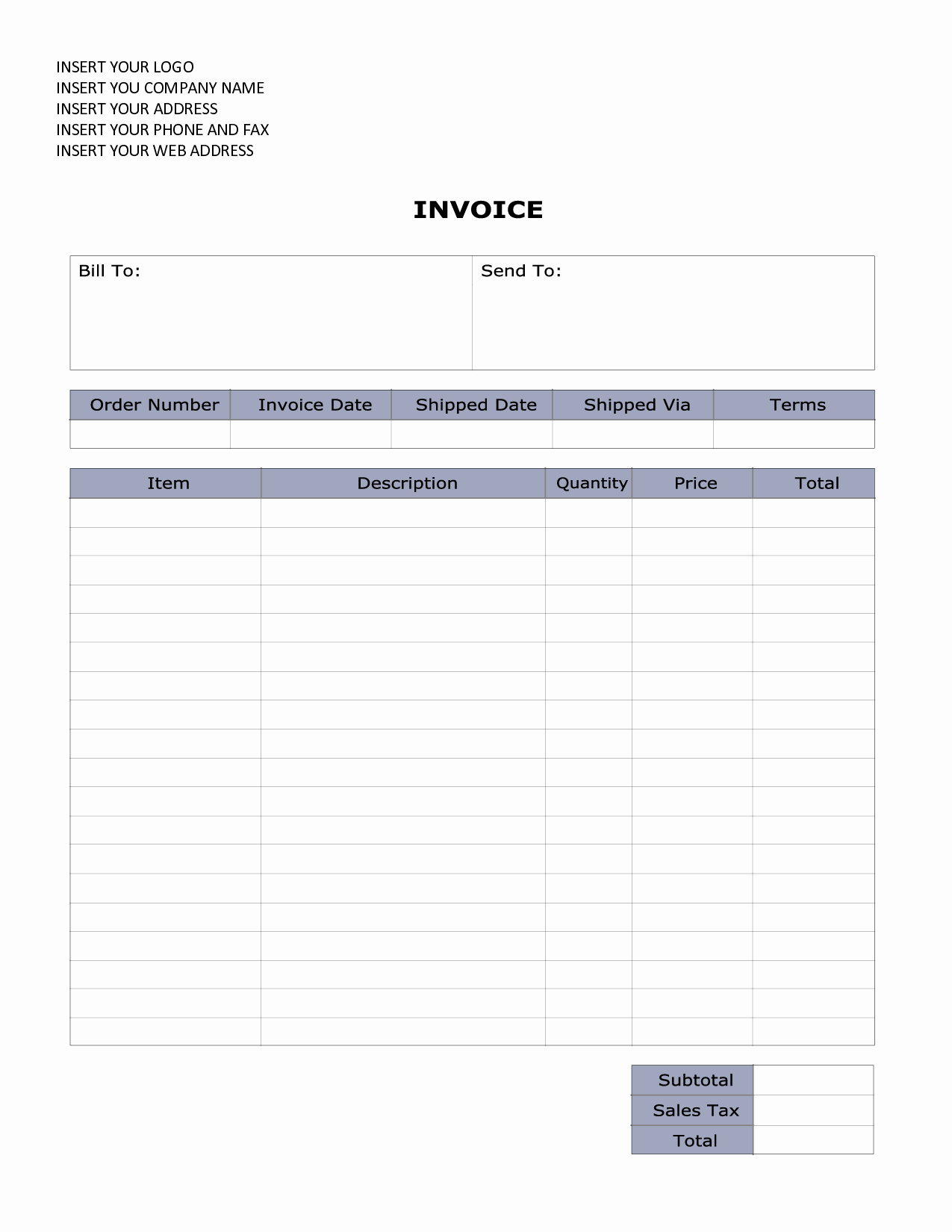 Create Invoice Template In Word Elegant Invoice Template Word 2010
