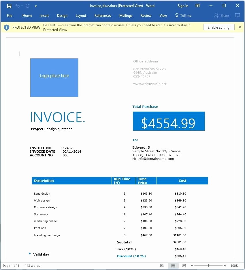 Create Invoice Template In Word Lovely How to Make Invoice In Word Tax Invoice Template Word Tax