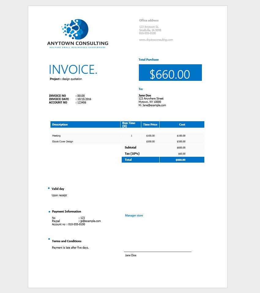 Create Invoice Template In Word New How to Create An Invoice Template In Word – Batayneh