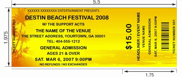 Create Your Own Tickets Free Elegant Beach theme Tickets Design and Print Your Own Custom