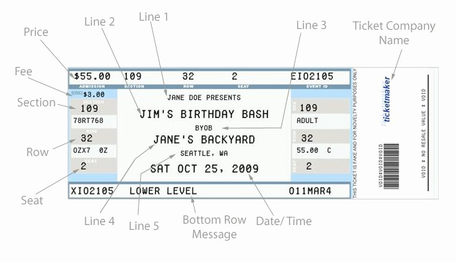 Create Your Own Tickets Template Best Of Concert Ticket Template