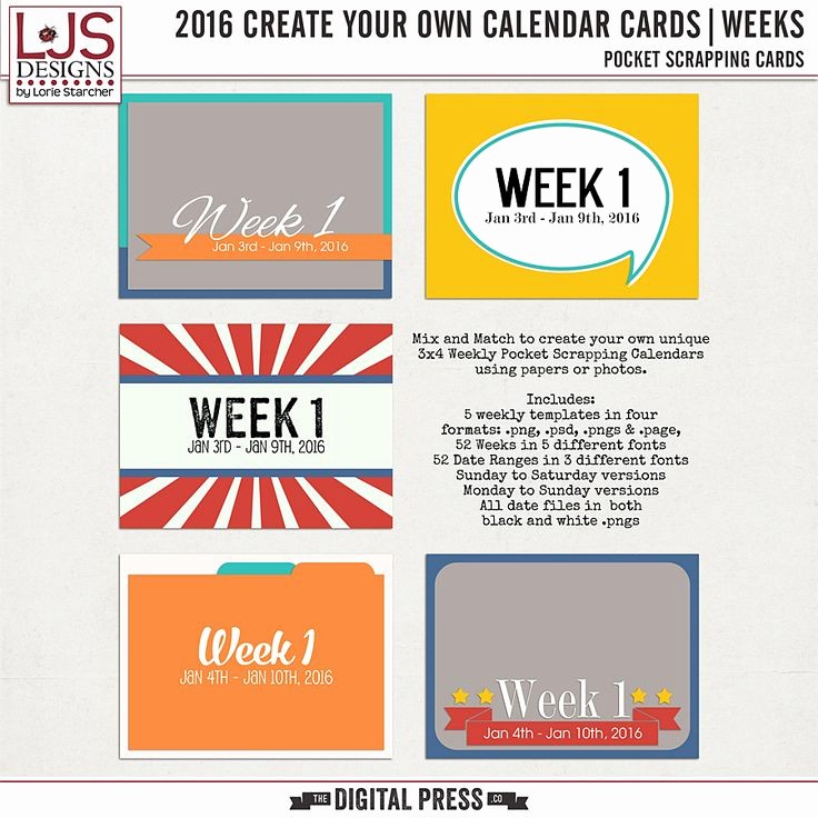 Create Your Own Weekly Calendar Fresh 401 Best Scrapbook Kits Images On Pinterest