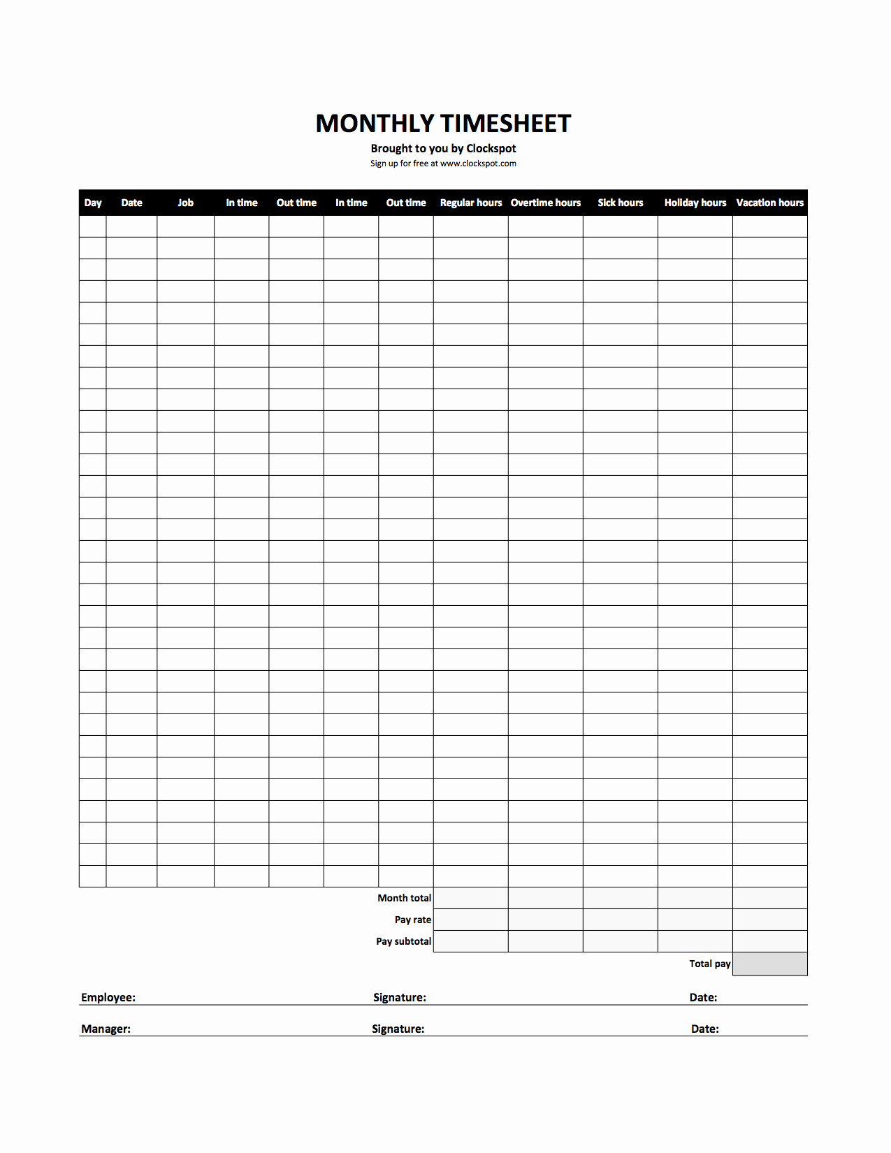 Creating A Timesheet In Excel Awesome Free Time Tracking Spreadsheets