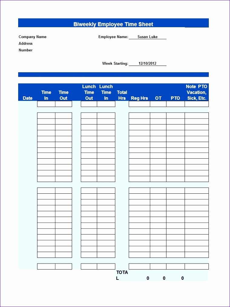 Creating A Timesheet In Excel Luxury 5 Excel Time Card Template Exceltemplates Exceltemplates