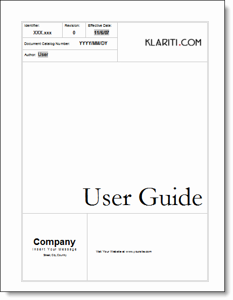 Creating A Training Manual Template Luxury User Guide – Download Ms Word Sample Template and How to