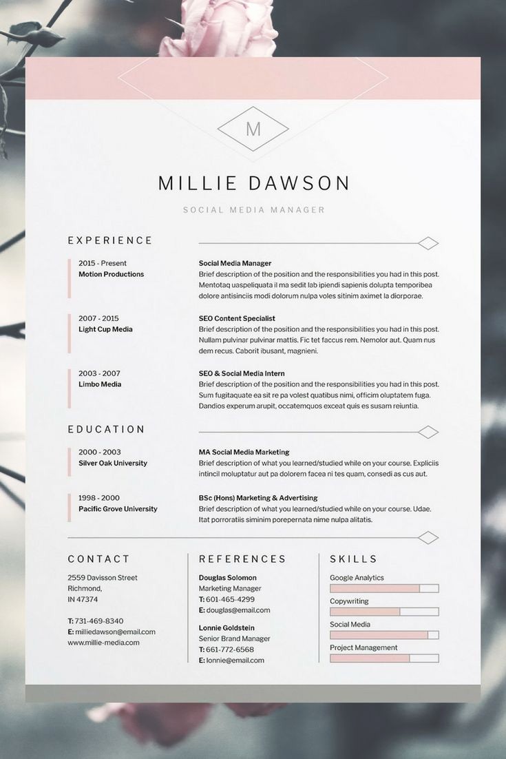 Creative Resume Template for Word Awesome 25 Best Creative Cv Template Ideas On Pinterest