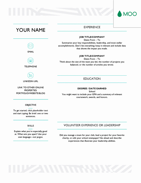 Creative Resume Template for Word Awesome Creative Resume Designed by Moo Fice Templates