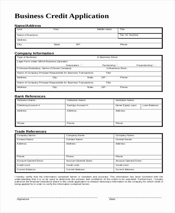 Credit Application form for Business Inspirational Sample Business form 20 Free Documents In Word Pdf