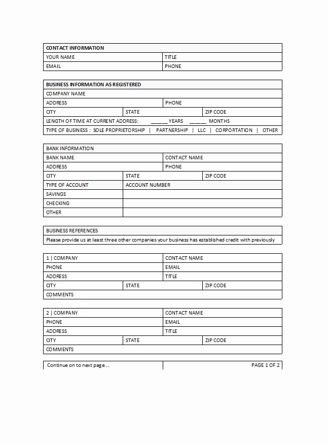 Credit Application form for Business Luxury 40 Free Credit Application form Templates &amp; Samples