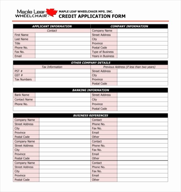 Credit Application form for Business New 15 Credit Application Templates Free Sample Example