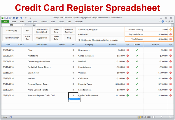 Credit Card Payment Excel Template Best Of Excel Checkbook Register Spreadsheet – Buyexceltemplates