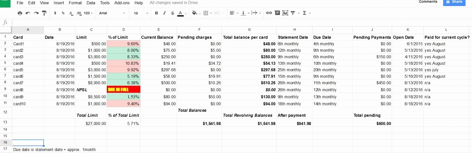 Credit Card Payment Tracking Spreadsheet Awesome Credit Card Payment Tracking Spreadsheet as Inventory