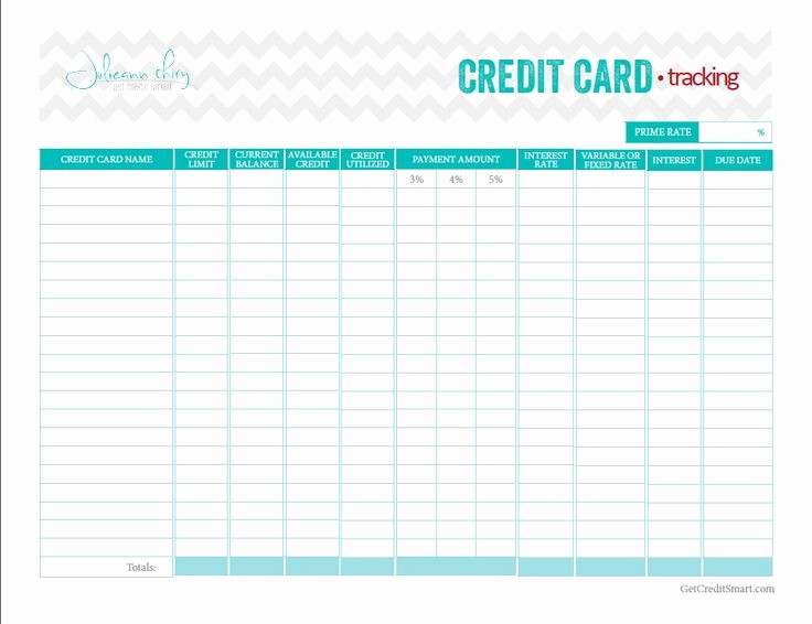 Credit Card Payment Tracking Spreadsheet Luxury Perfect Free Credit Card Tracking Printable From Get