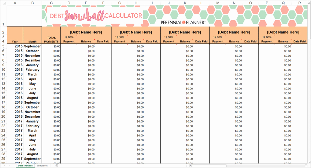 Credit Card Snowball Calculator Excel Elegant 9 Debt Snowball Excel Templates Excel Templates