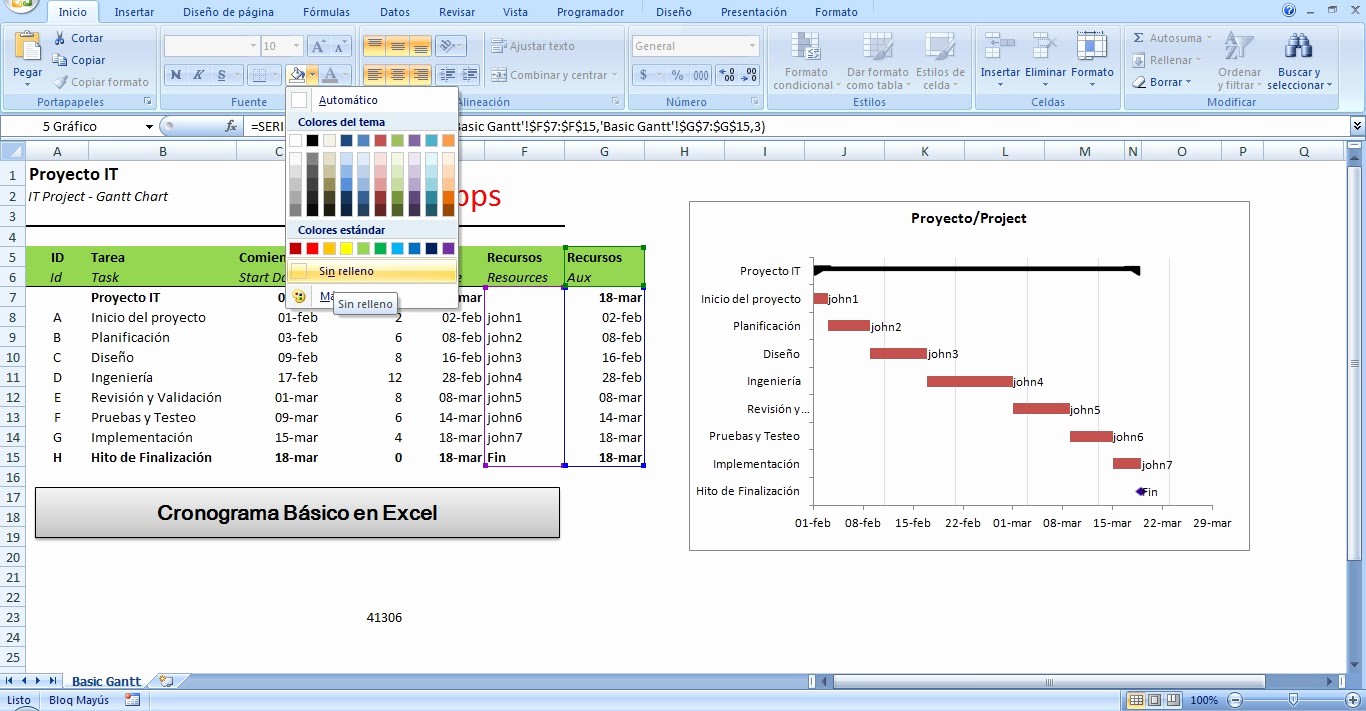 Cronogramas De Actividades En Excel Awesome Mini Aplicaciones En Excel Cronograma Básico En Excel Con