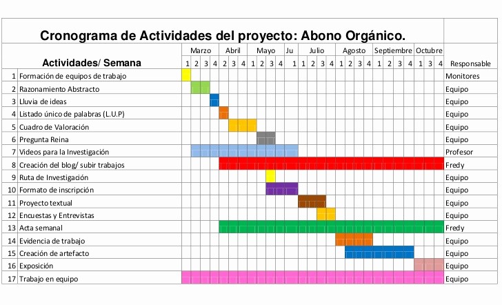 Cronogramas De Actividades En Excel New Cronograma De Actividades