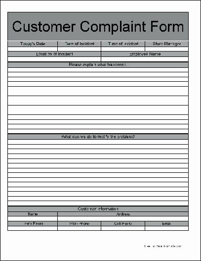 Customer Complaint Template for Excel Elegant Customer Plaint Register Template – Baomoidayfo