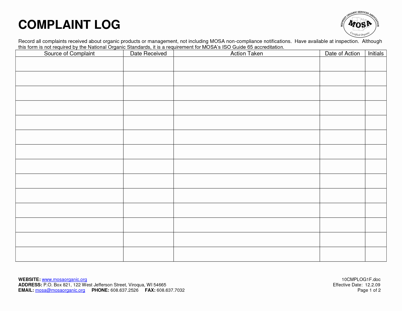 Customer Complaint Template for Excel New Plaints Register Template Excel Customer Plaint