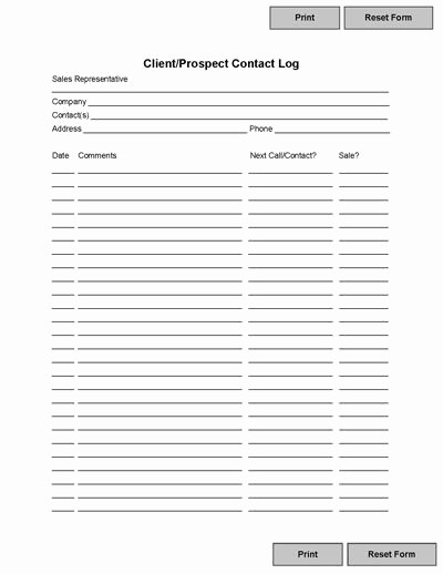 Customer Contact Information form Template Unique Client Contact Sheet Business forms