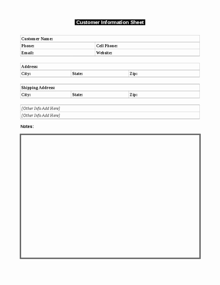Customer Contact Information form Template Unique Use This Simple Customer Information Template to Keep A